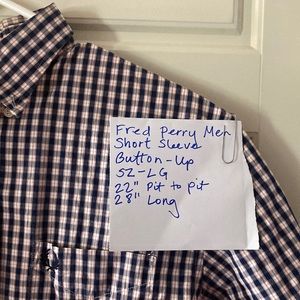 Fred Perry Mens Button Up large